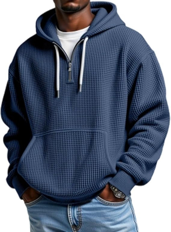 Heren hoodie | Wafelstructuur.