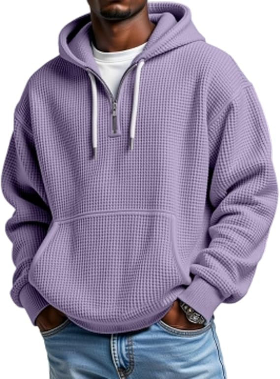 Heren hoodie | Wafelstructuur.