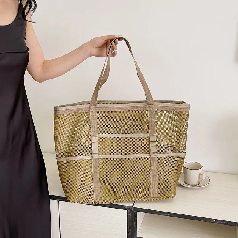 BreeziMesh™ Strand- & Shoppingtas – Lichtgewicht, Ademend & Veelzijdig