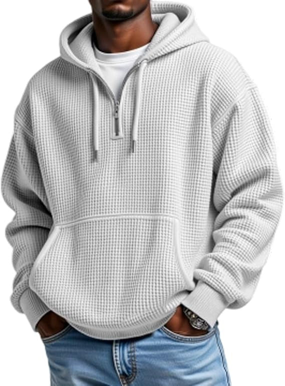 Heren hoodie | Wafelstructuur.