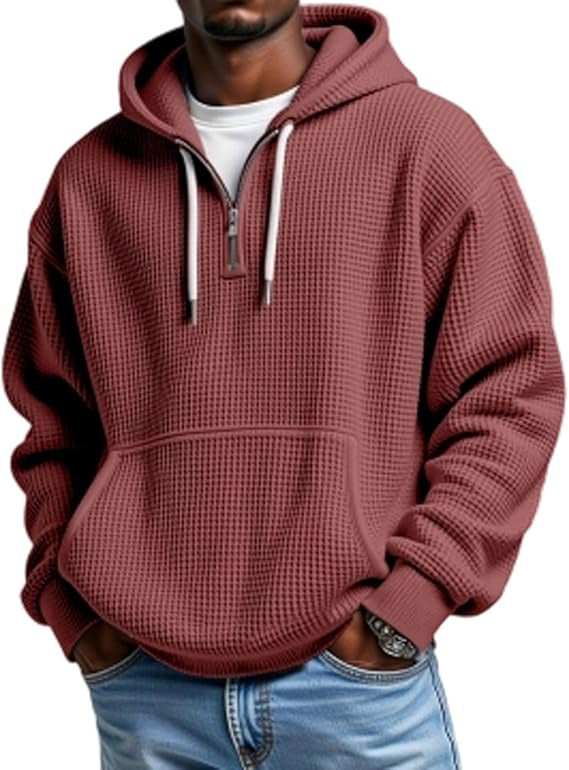 Heren hoodie | Wafelstructuur.