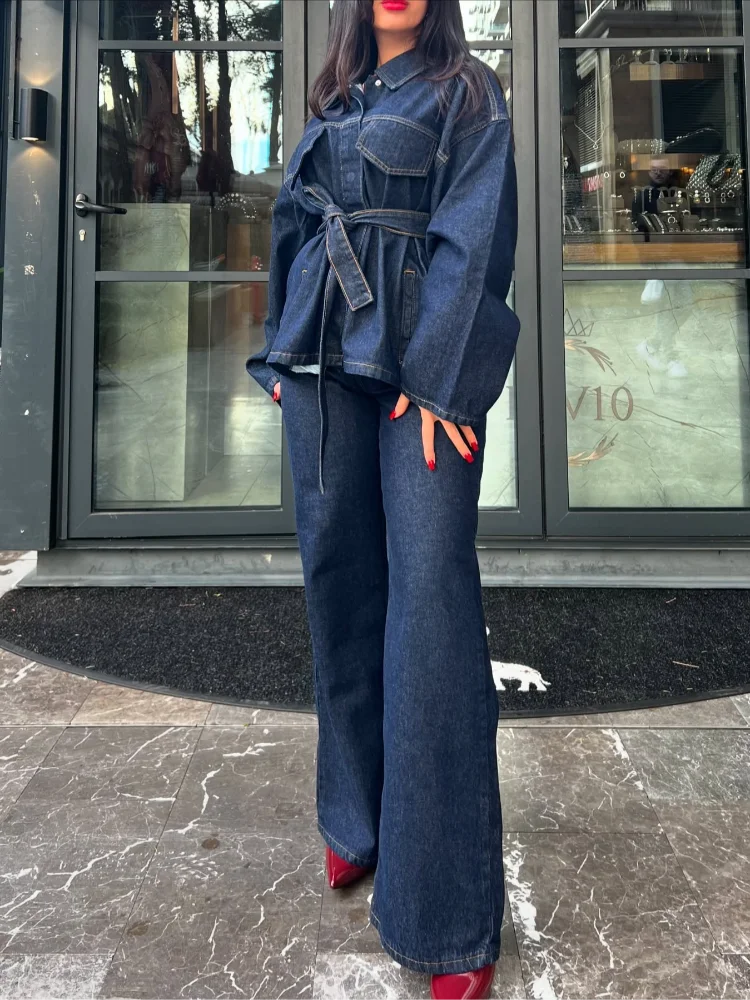 Elora | Trendy Denim Tweedelige Set