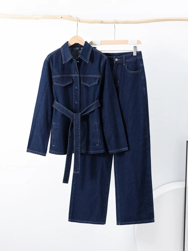 Elora | Trendy Denim Tweedelige Set